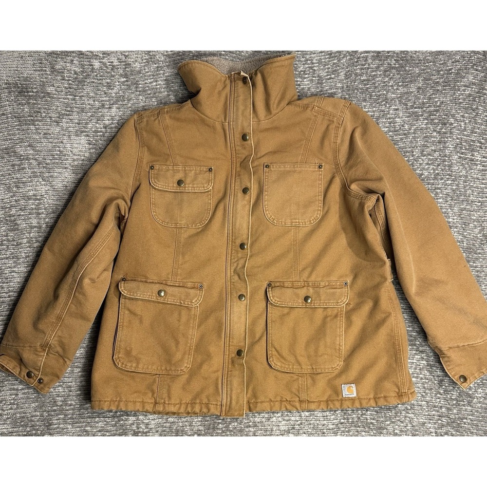 Carhartt Y2K Canvas Chore Jacket Women's 2XL Sussex Flannel Lined